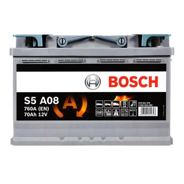 Фото - Автомобильный аккумулятор Bosch S5 AGM 12В 70А 760А R+ (0092S5A080)